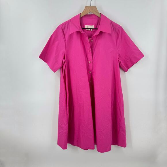 NWT By Anthropologie Polie Short Sleeve Swing Tunic Dress Pink Size M Modern - Picture 11 of 11